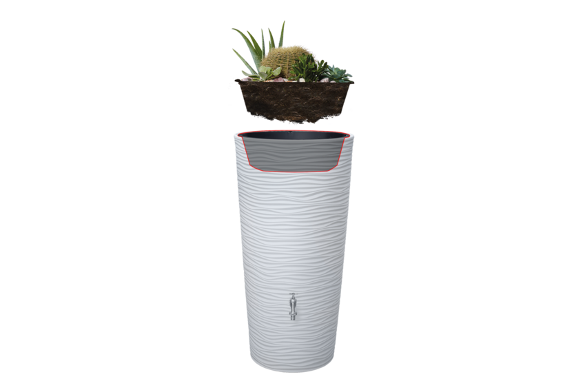O Natura 2in1 Regenspeicher 210L arctic Pflanzschale 01 frg